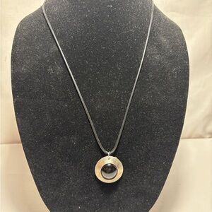 Unique Black Onyx Necklace with Geunine US Half Dollar Fabricated into the Bezel